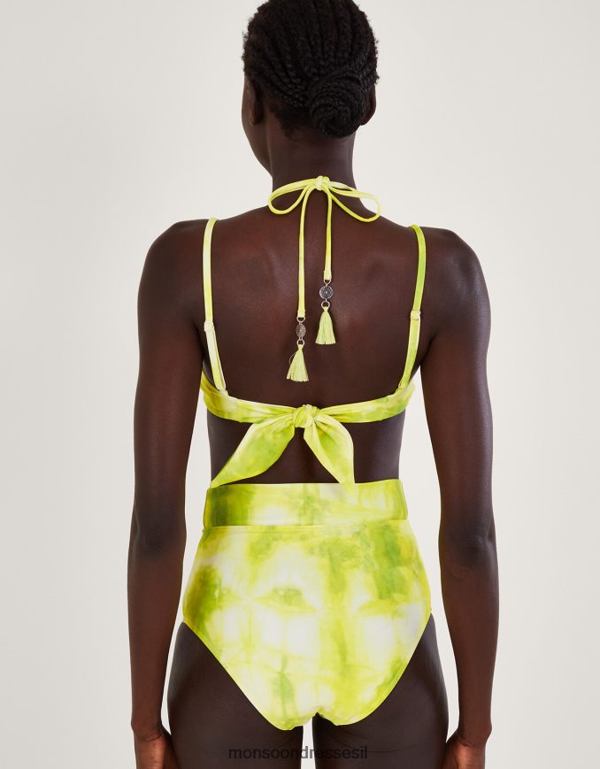 הַלבָּשָׁה Monsoon חולצת ביקיני עם הדפס צבע עניבה צהוב נשים HTJ0TZ707