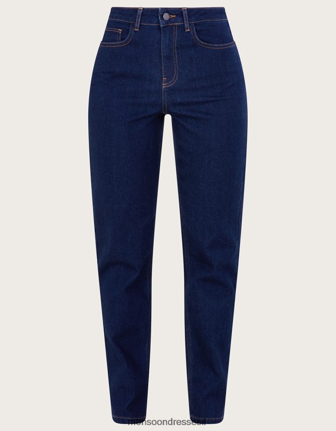 הַלבָּשָׁה Monsoon ג'ינס ג'ינס ישר בגזרה גבוהה כחול (אינדיגו) נשים HTJ0TZ713