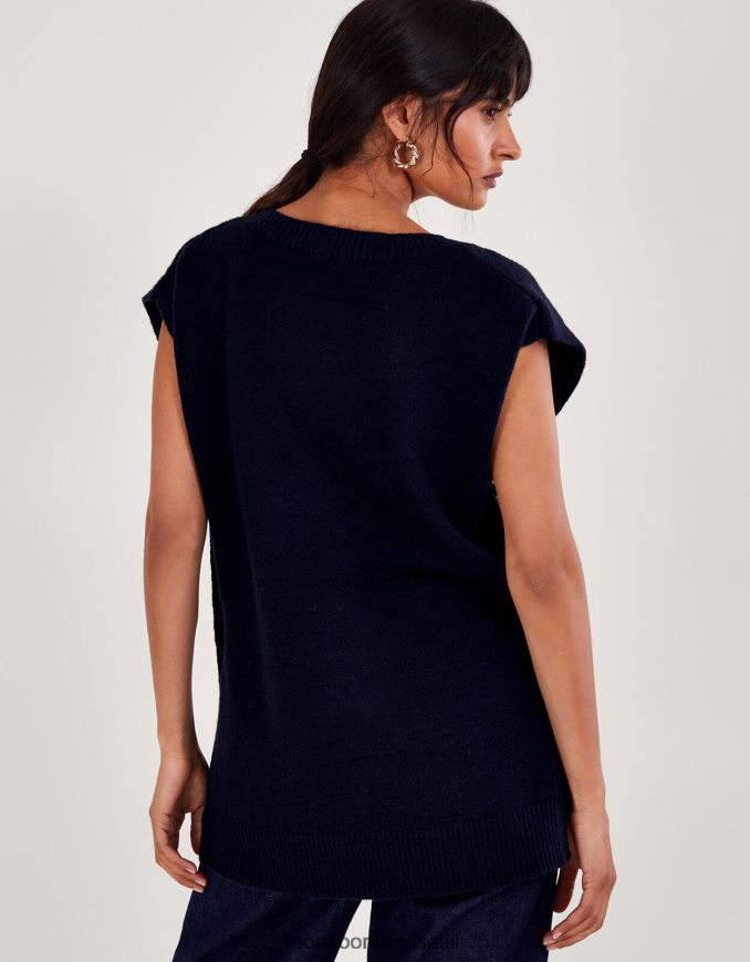 הַלבָּשָׁה Monsoon כפתור בילי צד טבורד כחול (צי) נשים HTJ0TZ71