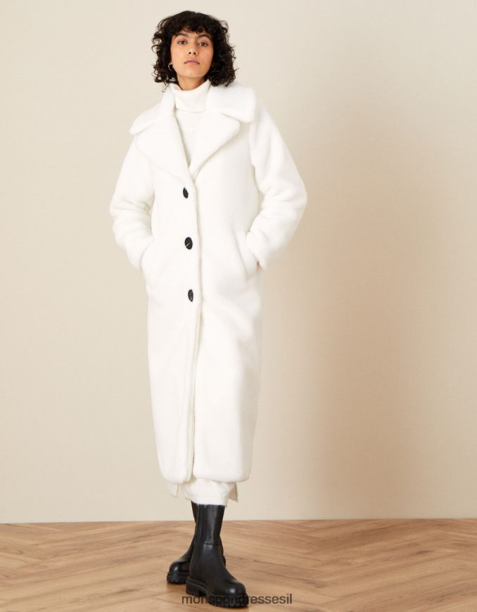 הַלבָּשָׁה Monsoon טריניטי מעיל טדי ארוך שֶׁנהָב נשים HTJ0TZ722