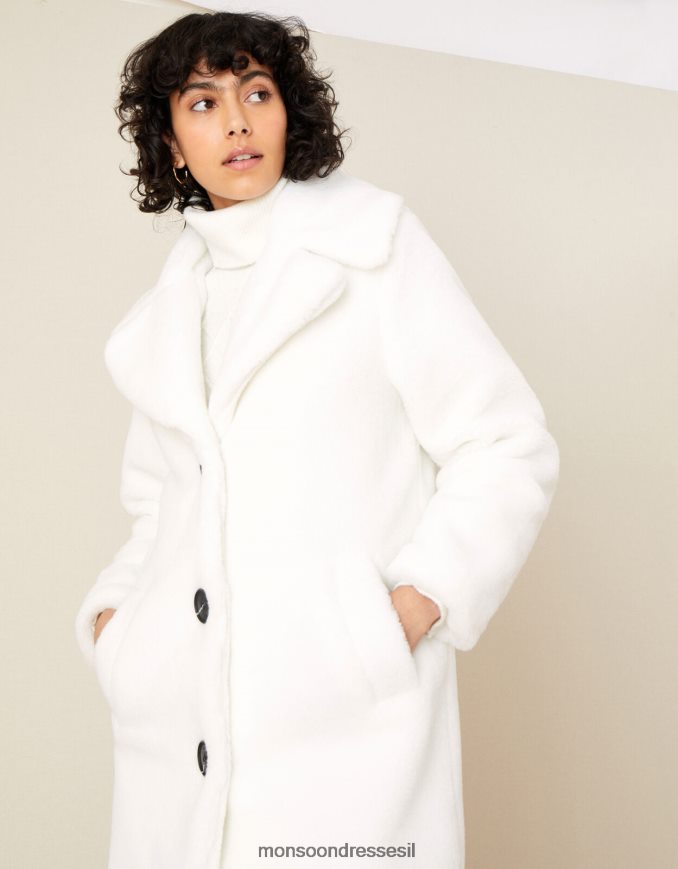 הַלבָּשָׁה Monsoon טריניטי מעיל טדי ארוך שֶׁנהָב נשים HTJ0TZ722