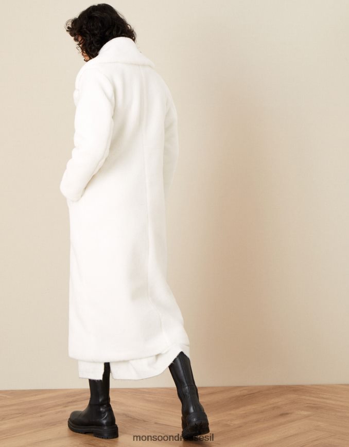 הַלבָּשָׁה Monsoon טריניטי מעיל טדי ארוך שֶׁנהָב נשים HTJ0TZ722