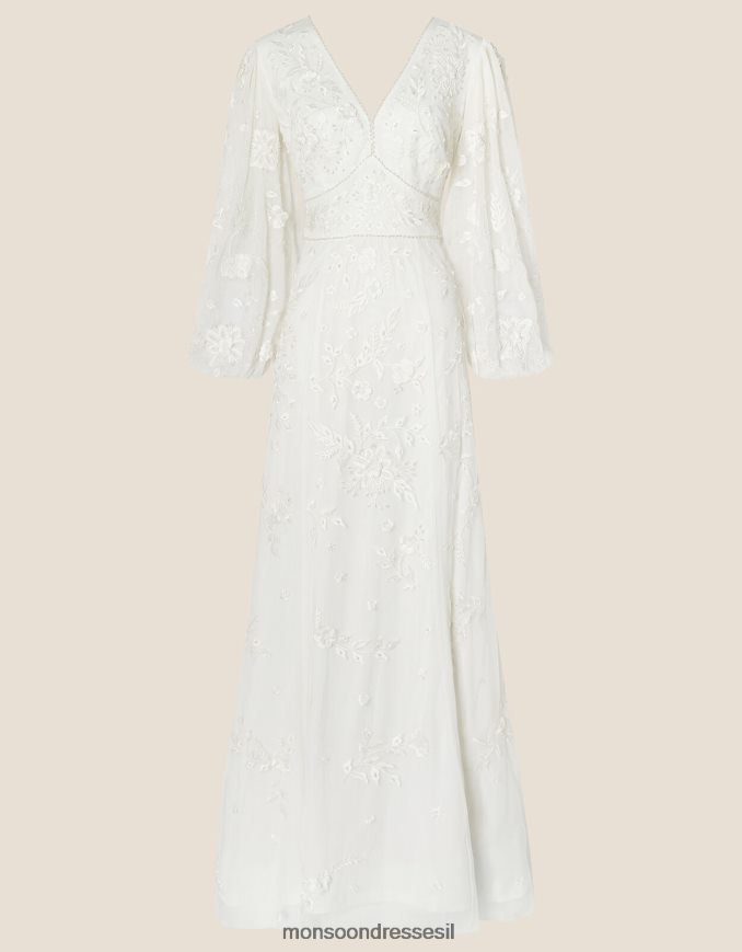 הַלבָּשָׁה Monsoon שמלת מקסי לכלה עם שרוול ארוך של ג'ניפר שֶׁנהָב נשים HTJ0TZ748