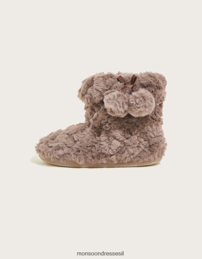 הַנעָלָה Monsoon מגפי נעלי פונפון מפרווה מלאכותית חַרפָּן נשים HTJ0TZ755