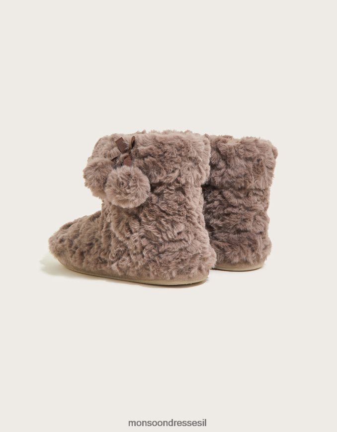 הַנעָלָה Monsoon מגפי נעלי פונפון מפרווה מלאכותית חַרפָּן נשים HTJ0TZ755