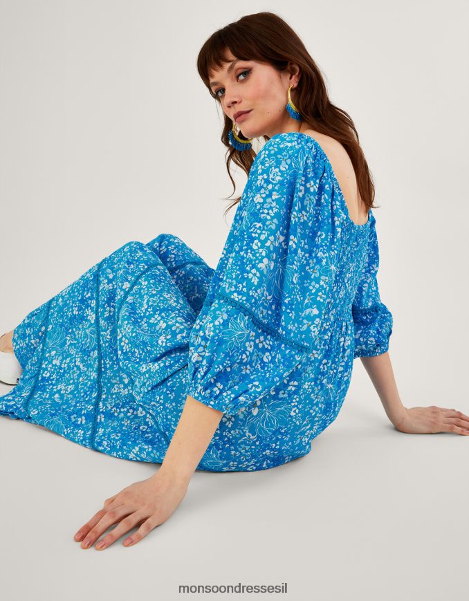 הַלבָּשָׁה Monsoon שמלה מרומזת של גבי בוויסקוזה בת קיימא כְּחוֹל נשים HTJ0TZ762