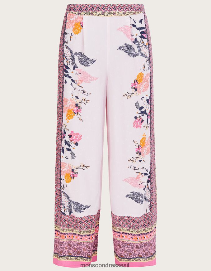 הַלבָּשָׁה Monsoon מכנסיים בהדפס פדרה בוויסקוזה בר-קיימא ורוד (סומק) נשים HTJ0TZ763