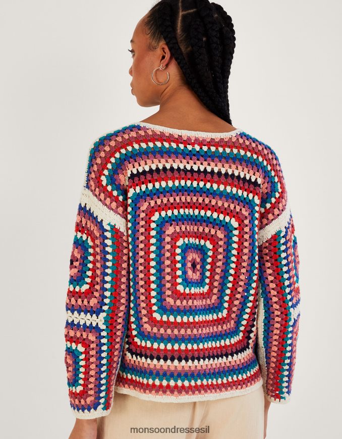 הַלבָּשָׁה Monsoon מגשר מרובע סרוג מכותנה בת קיימא שֶׁנהָב נשים HTJ0TZ768