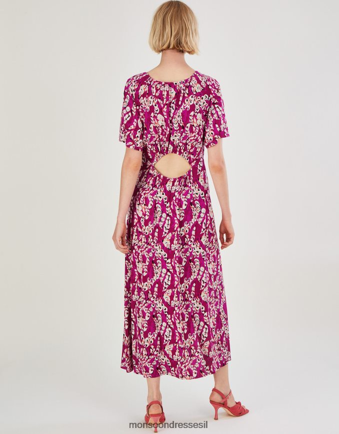 הַלבָּשָׁה Monsoon שמלת מקסי ג'רזי נוצה עם רצועות וָרוֹד נשים HTJ0TZ778