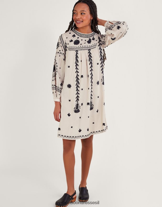 הַלבָּשָׁה Monsoon שמלה פרחונית מונוכרום שֶׁנהָב נשים HTJ0TZ789