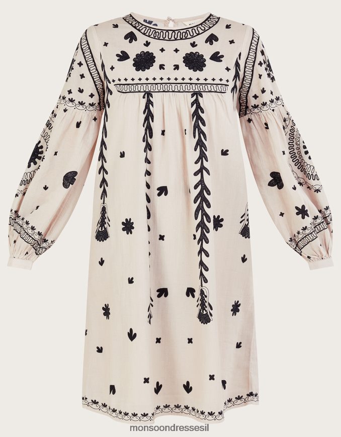 הַלבָּשָׁה Monsoon שמלה פרחונית מונוכרום שֶׁנהָב נשים HTJ0TZ789