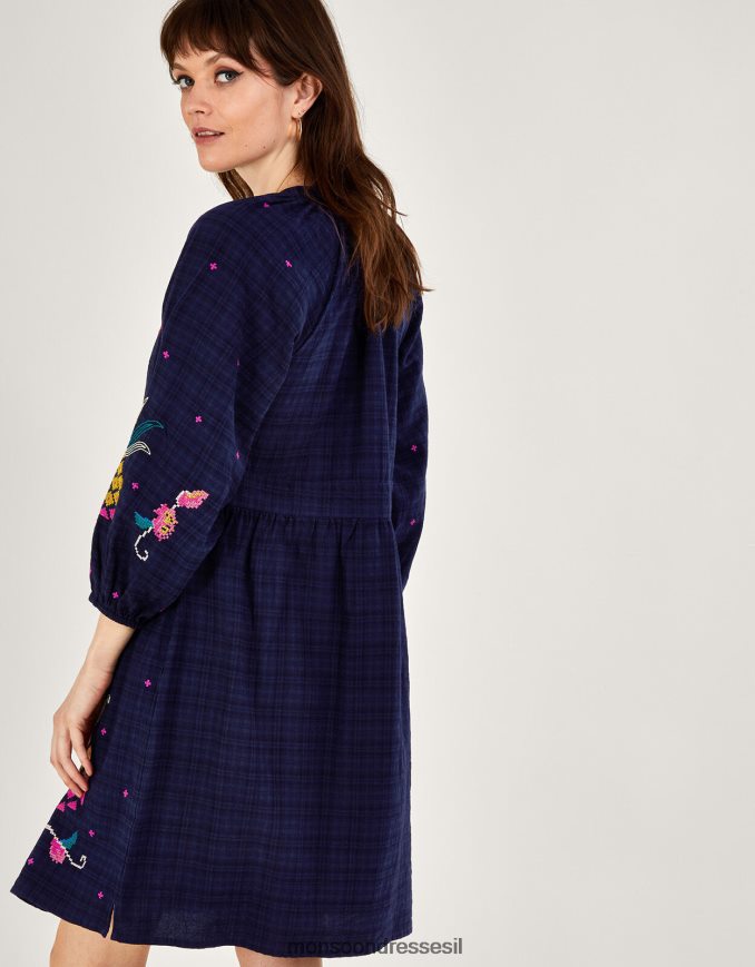 הַלבָּשָׁה Monsoon שמלה רקומה באננס כחול (צי) נשים HTJ0TZ799