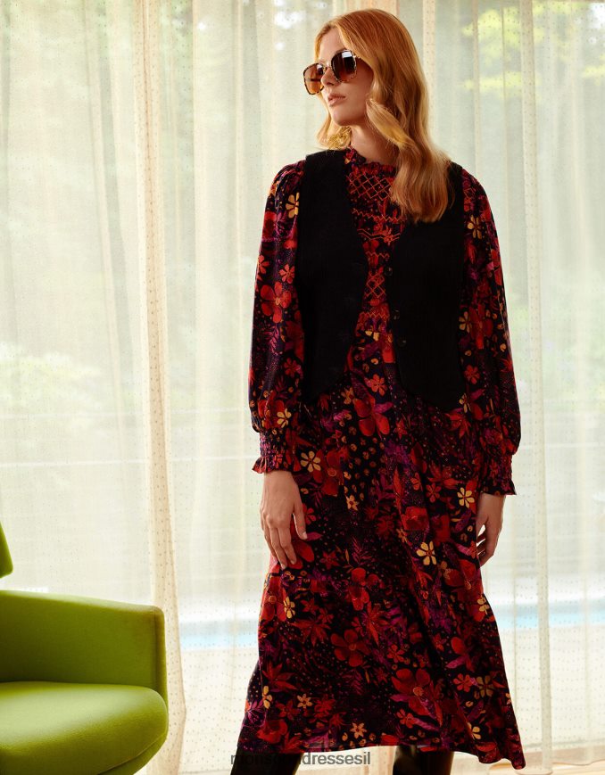 הַלבָּשָׁה Monsoon שמלת חלוק פרחונית כחול (צי) נשים HTJ0TZ80