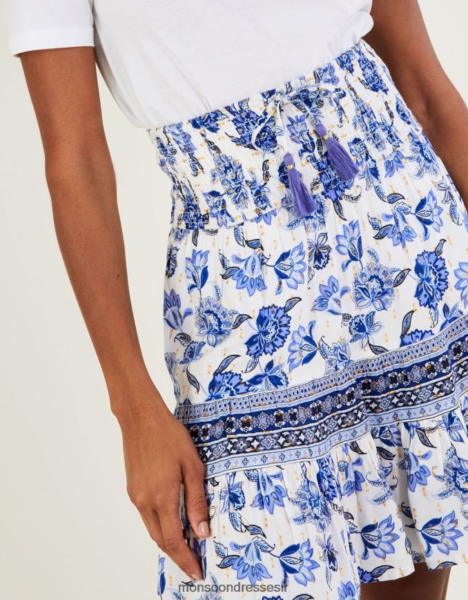 הַלבָּשָׁה Monsoon חצאית קצרה עם הדפס פרחוני כְּחוֹל נשים HTJ0TZ807