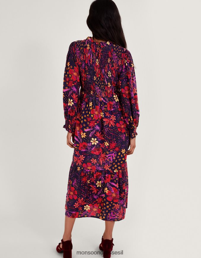 הַלבָּשָׁה Monsoon שמלת חלוק פרחונית כחול (צי) נשים HTJ0TZ80