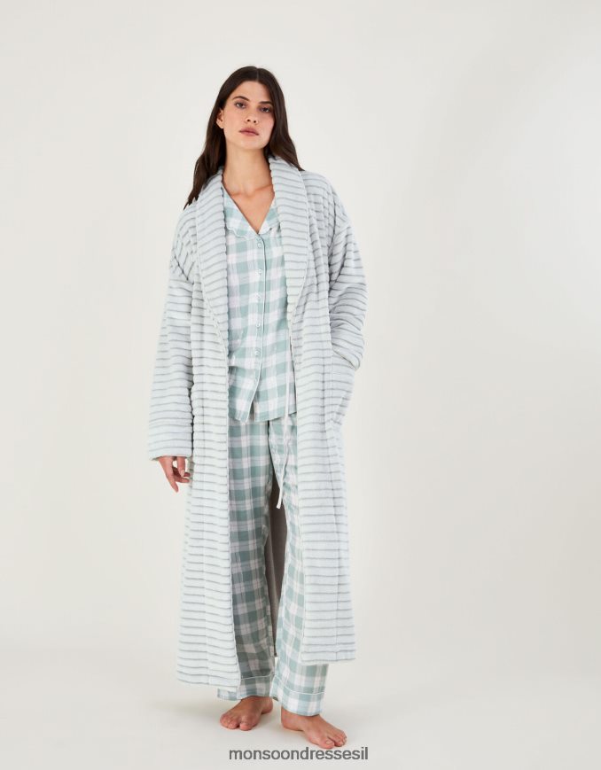 הַלבָּשָׁה Monsoon חלוק עם מרקם פס אפור נשים HTJ0TZ815