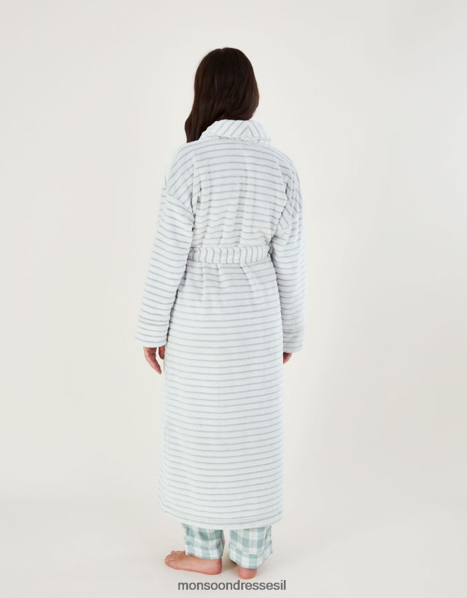 הַלבָּשָׁה Monsoon חלוק עם מרקם פס אפור נשים HTJ0TZ815