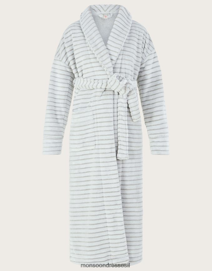 הַלבָּשָׁה Monsoon חלוק עם מרקם פס אפור נשים HTJ0TZ815