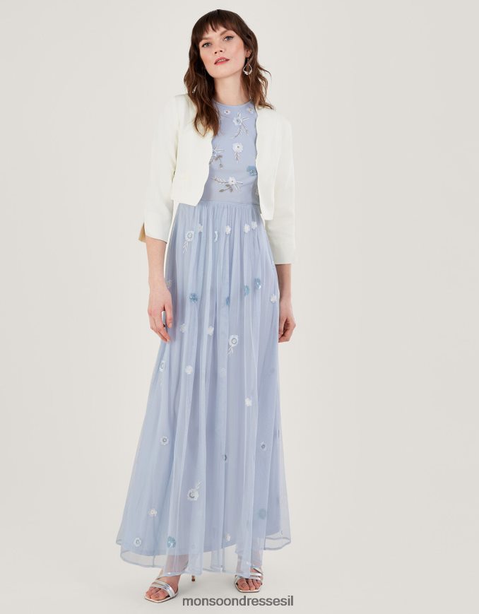 הַלבָּשָׁה Monsoon ז'קט קרופ של סקאלופ הורטנזיה עם פוליאסטר ממוחזר שֶׁנהָב נשים HTJ0TZ816