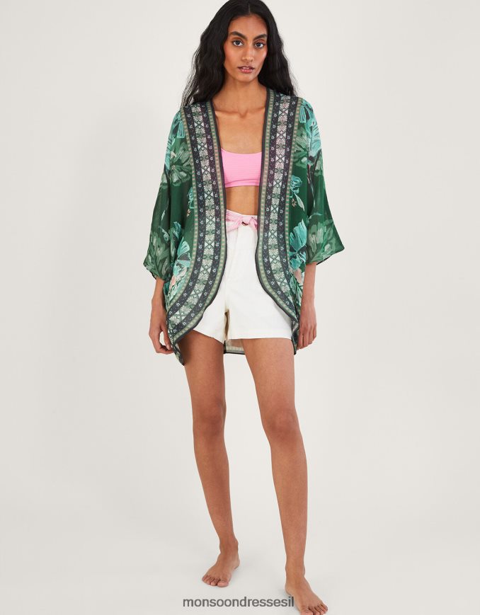 הַלבָּשָׁה Monsoon כיסוי הדפס כף היד בפוליאסטר ממוחזר אופנה נשים HTJ0TZ820