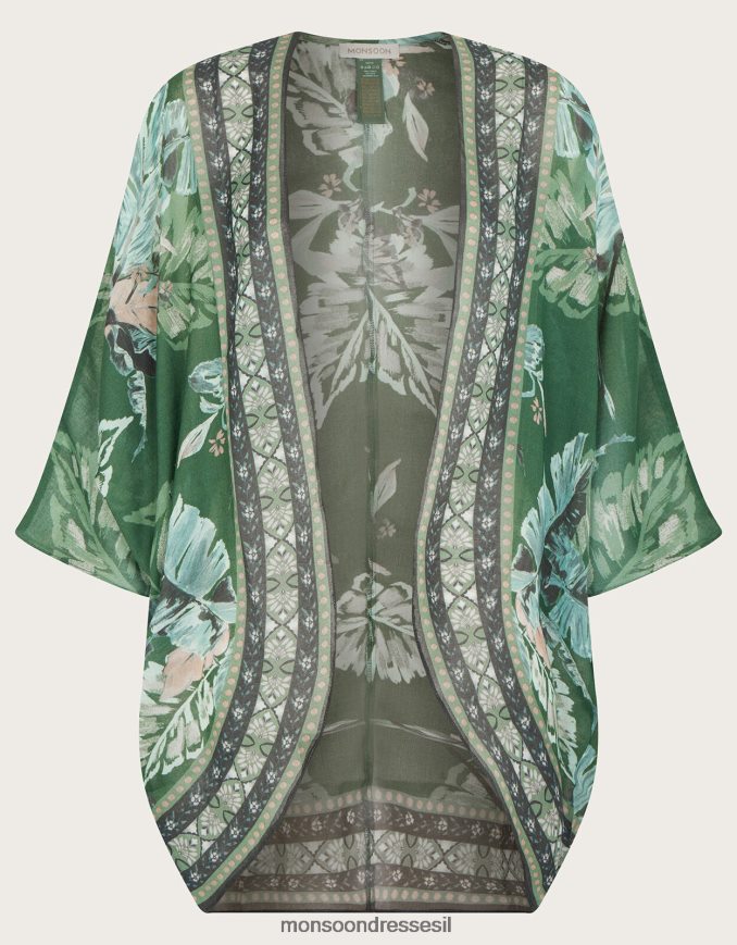 הַלבָּשָׁה Monsoon כיסוי הדפס כף היד בפוליאסטר ממוחזר אופנה נשים HTJ0TZ820