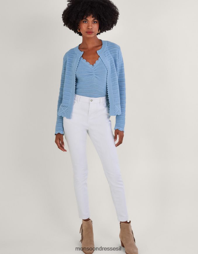 הַלבָּשָׁה Monsoon קרדיגן סרוג פוינטל כְּחוֹל נשים HTJ0TZ832