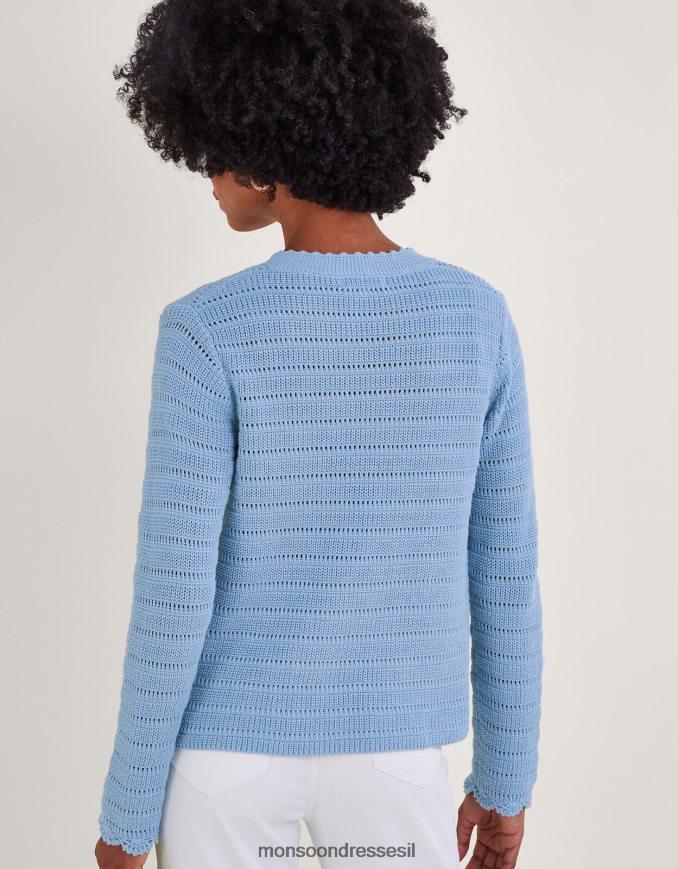 הַלבָּשָׁה Monsoon קרדיגן סרוג פוינטל כְּחוֹל נשים HTJ0TZ832