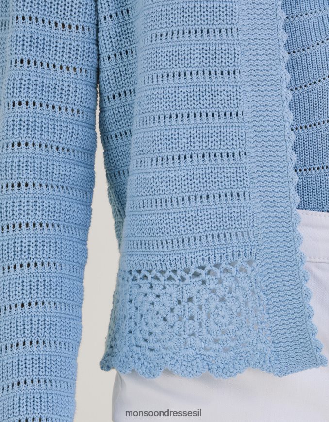 הַלבָּשָׁה Monsoon קרדיגן סרוג פוינטל כְּחוֹל נשים HTJ0TZ832