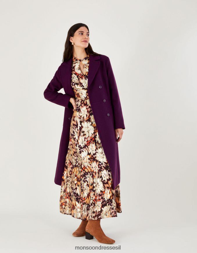 הַלבָּשָׁה Monsoon מעיל חצאית של דניאלה אדום (ברי) נשים HTJ0TZ835