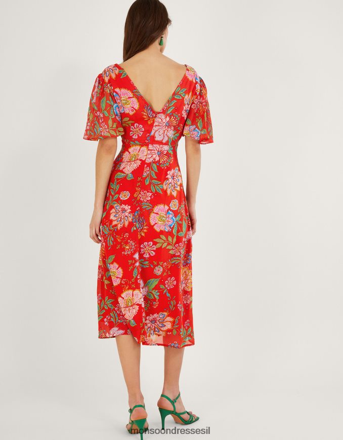 הַלבָּשָׁה Monsoon שמלת מראה פיא בוויסקוזה בר-קיימא תפוז נשים HTJ0TZ836