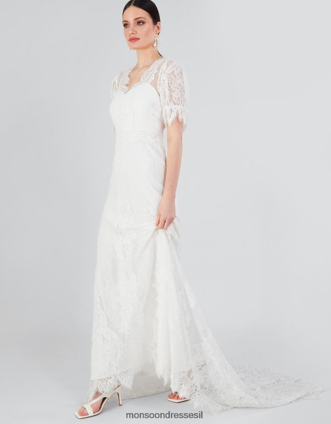 הַלבָּשָׁה Monsoon שמלת מקסי כלה תחרה אליזבת שנטילי שֶׁנהָב נשים HTJ0TZ858