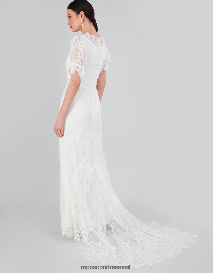 הַלבָּשָׁה Monsoon שמלת מקסי כלה תחרה אליזבת שנטילי שֶׁנהָב נשים HTJ0TZ858