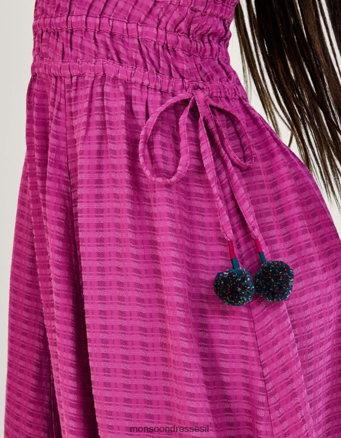 הַלבָּשָׁה Monsoon שמלת מידי עם סרט טקסטורה רגיל סָגוֹל נשים HTJ0TZ859