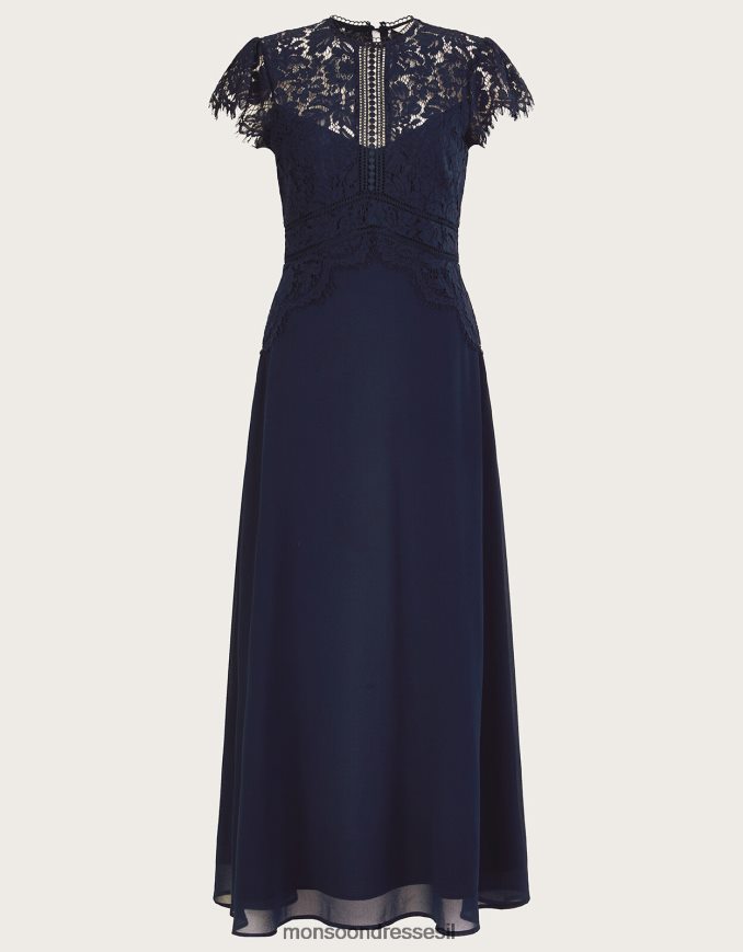 הַלבָּשָׁה Monsoon שמלת תחרה לואיזה באורך קצר יותר כחול (צי) נשים HTJ0TZ864