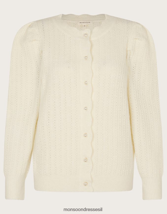 הַלבָּשָׁה Monsoon קרדיגן עם שרוולים נפוחים שֶׁנהָב נשים HTJ0TZ87