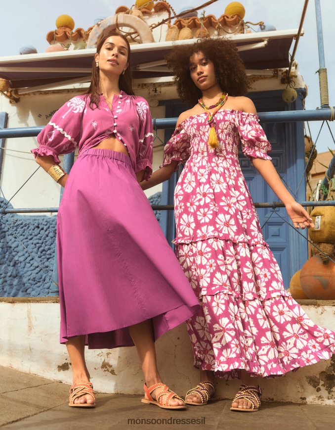 הַלבָּשָׁה Monsoon שמלה בהדפס עץ מרטל בוויסקוזה בת קיימא וָרוֹד נשים HTJ0TZ884