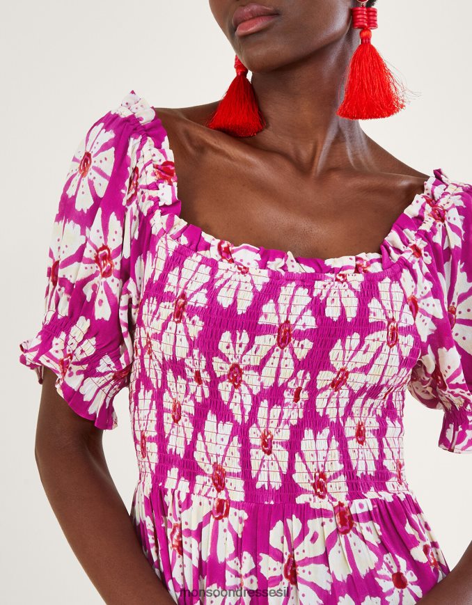 הַלבָּשָׁה Monsoon שמלה בהדפס עץ מרטל בוויסקוזה בת קיימא וָרוֹד נשים HTJ0TZ884