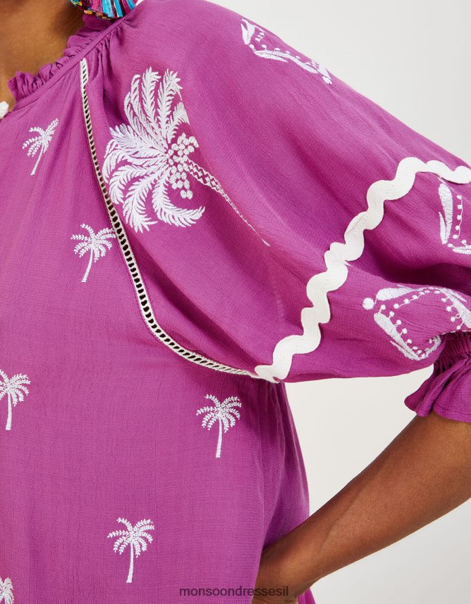 הַלבָּשָׁה Monsoon חלק עליון רקום בכף יד פרנלה בוויסקוזה בר קיימא וָרוֹד נשים HTJ0TZ890