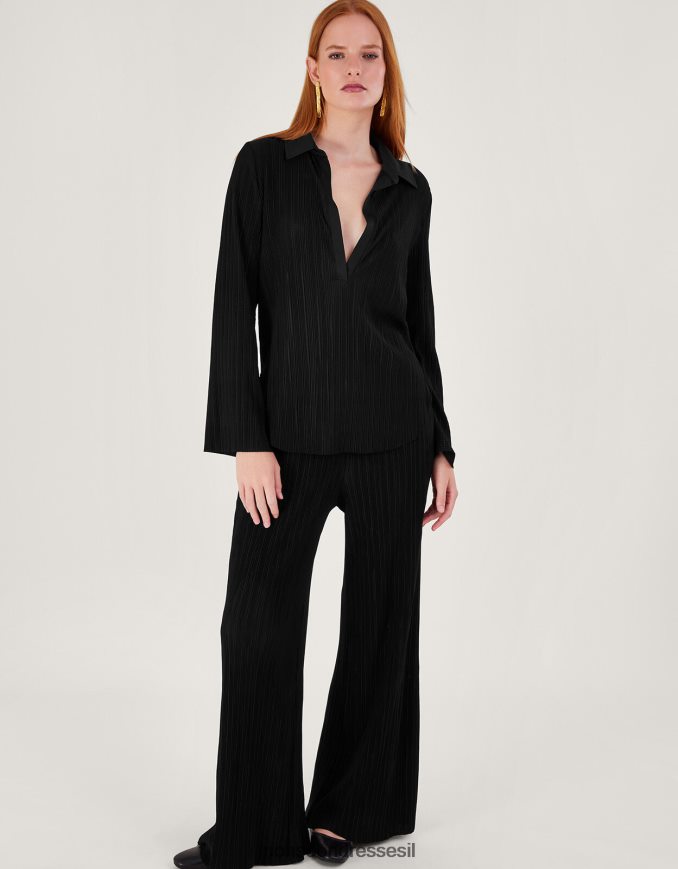 הַלבָּשָׁה Monsoon טופ פטה פליס שָׁחוֹר נשים HTJ0TZ90