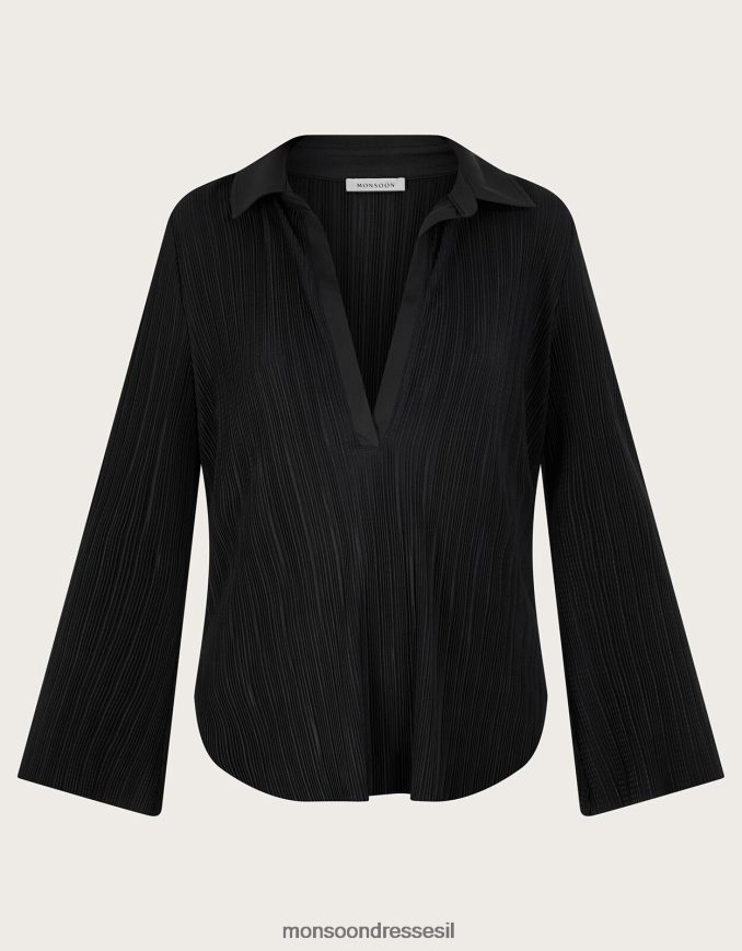 הַלבָּשָׁה Monsoon טופ פטה פליס שָׁחוֹר נשים HTJ0TZ90