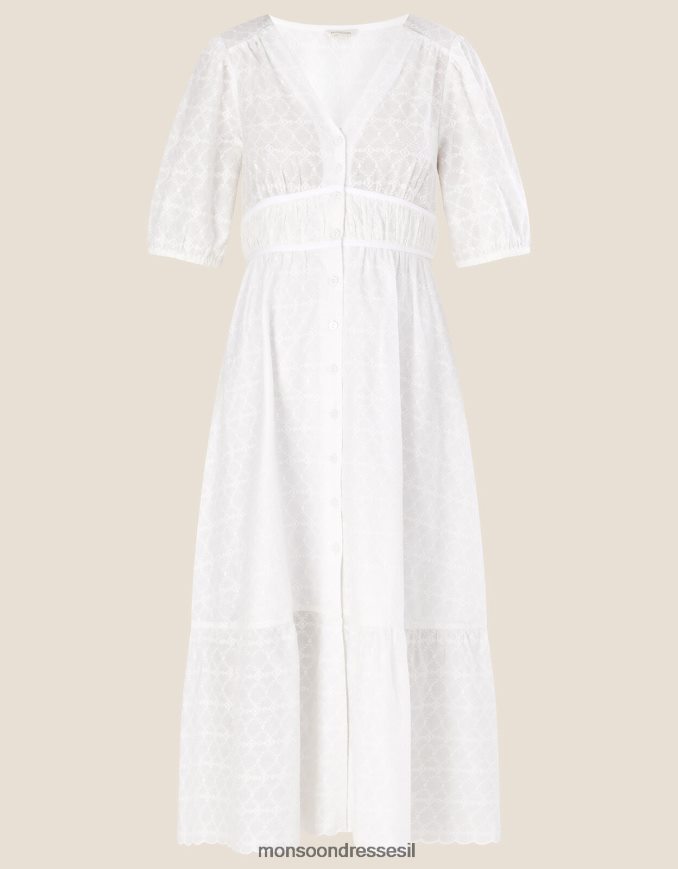 הַלבָּשָׁה Monsoon שמלת מידי בובה מכותנה בת קיימא לבן נשים HTJ0TZ913