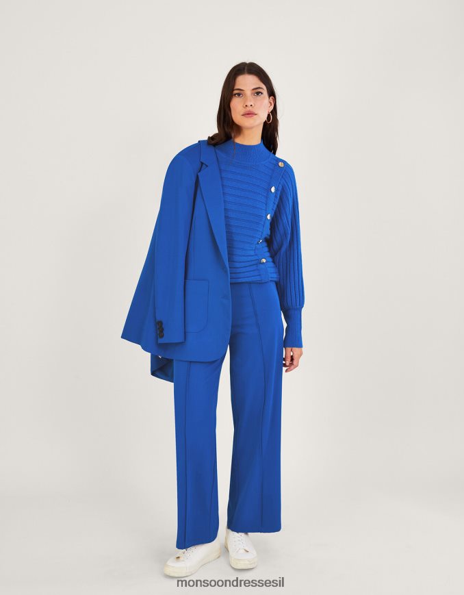 הַלבָּשָׁה Monsoon מגשר צלעות אופקי עם פוליאסטר ממוחזר כחול (קובלט) נשים HTJ0TZ914