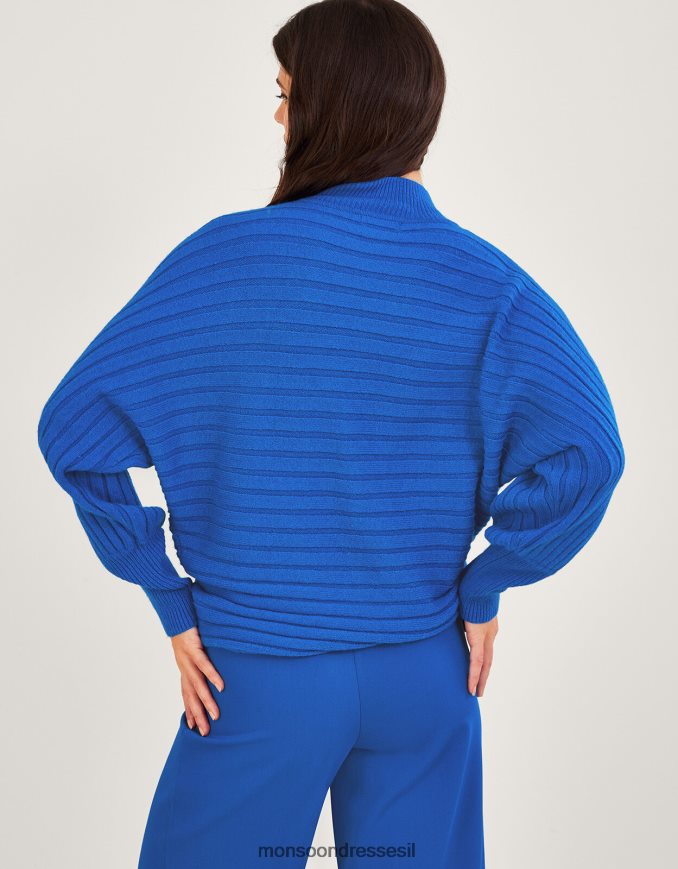 הַלבָּשָׁה Monsoon מגשר צלעות אופקי עם פוליאסטר ממוחזר כחול (קובלט) נשים HTJ0TZ914