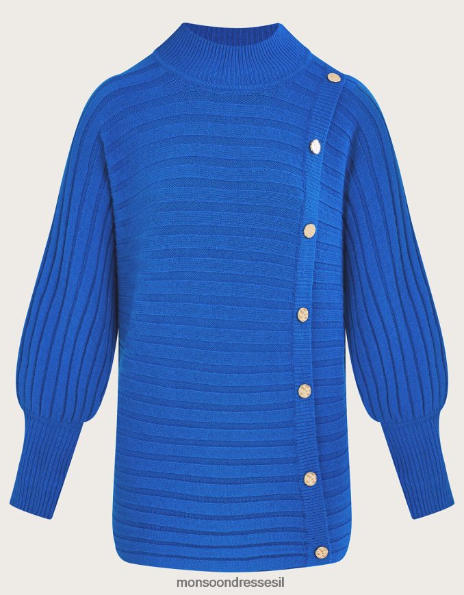 הַלבָּשָׁה Monsoon מגשר צלעות אופקי עם פוליאסטר ממוחזר כחול (קובלט) נשים HTJ0TZ914