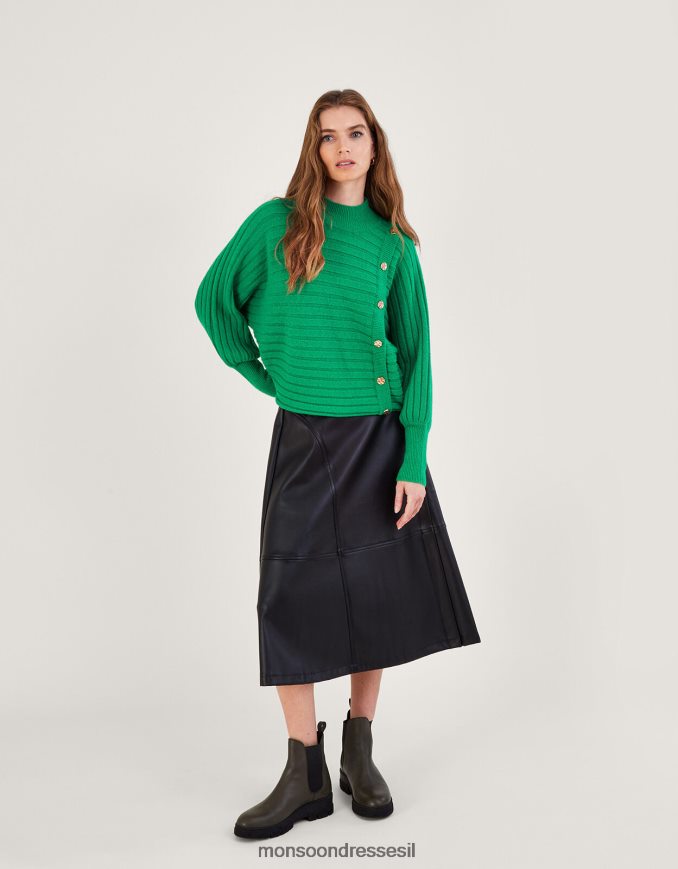 הַלבָּשָׁה Monsoon מגשר צלעות אופקי עם פוליאסטר ממוחזר ירוק נשים HTJ0TZ919