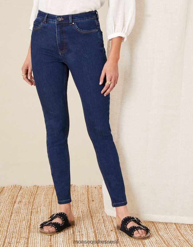 הַלבָּשָׁה Monsoon איריס סקיני ג'ינס באורך רגיל כחול (כחול שחור) נשים HTJ0TZ922