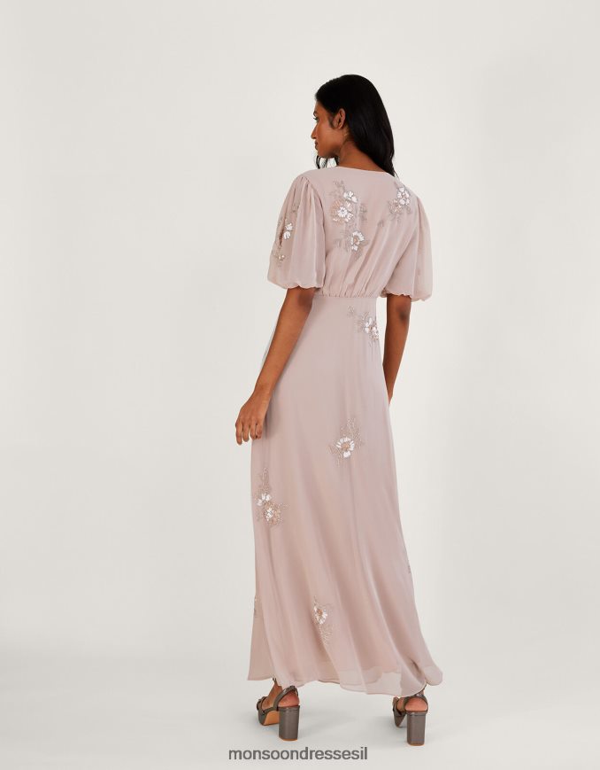 הַלבָּשָׁה Monsoon שמלת מקסי מעוטרת באוגוסט ורוד (סומק) נשים HTJ0TZ929