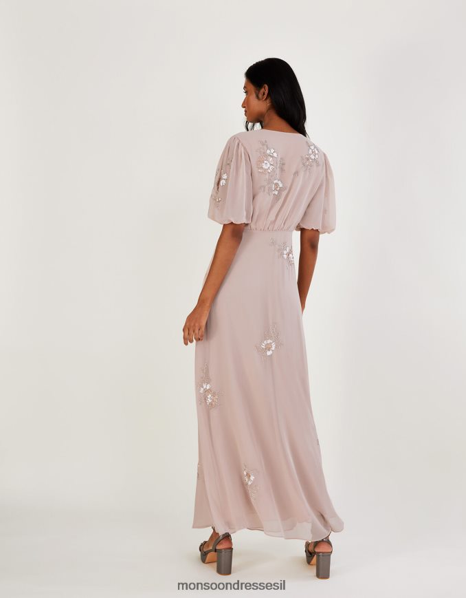 הַלבָּשָׁה Monsoon שמלת מקסי מעוטרת באוגוסט ורוד (סומק) נשים HTJ0TZ929