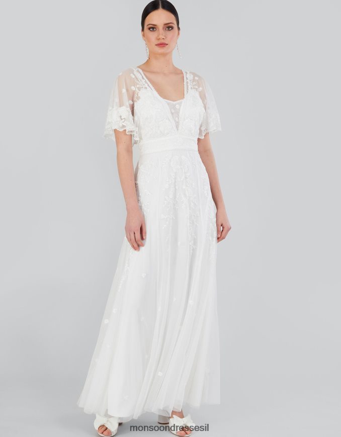 הַלבָּשָׁה Monsoon שמלת כלה רקומה של מגי שֶׁנהָב נשים HTJ0TZ932