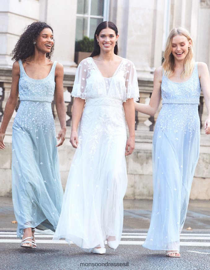 הַלבָּשָׁה Monsoon שמלת כלה רקומה של מגי שֶׁנהָב נשים HTJ0TZ932